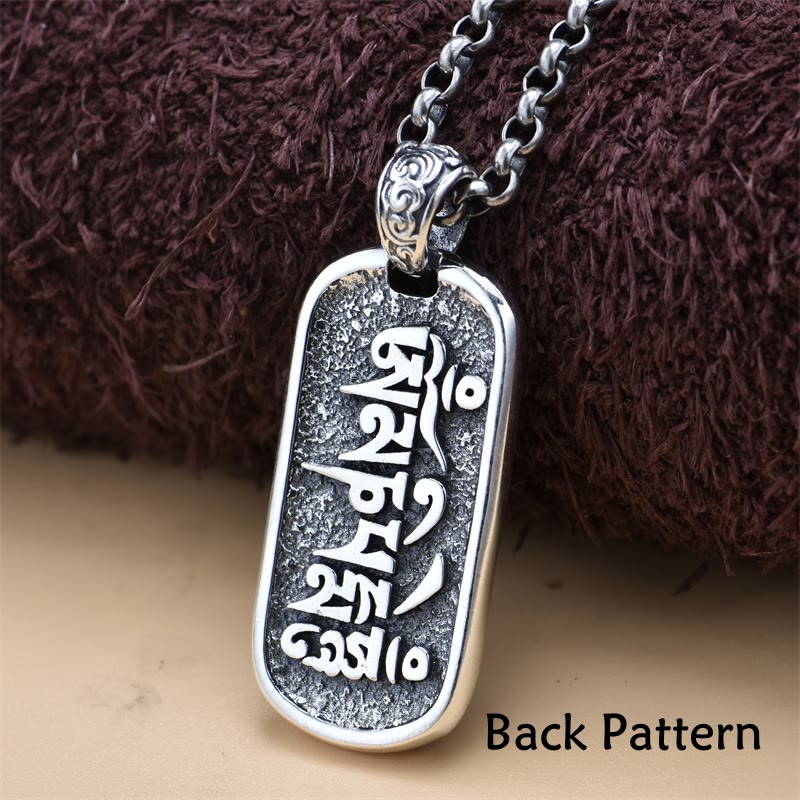 BWOOOH 925 Sterling Silver Zakiram Goddess of Wealth Om Mani Padme Hum Peace Necklace Pendant
