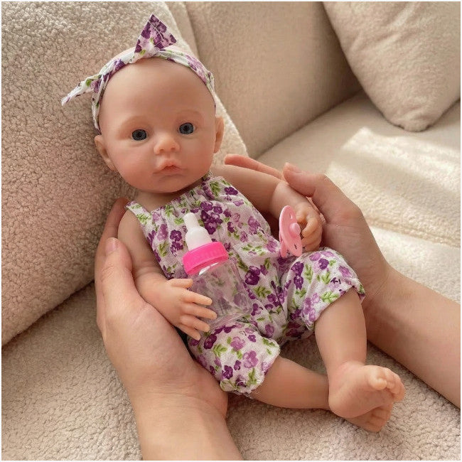 SilkyDream 12-inch All-Silicone Rebirth Doll - Washable, Flexible Limbs, Taiwanese Acrylic Realistic Sleeping Eyes, 1kg Realistic Touch Comforting Doll