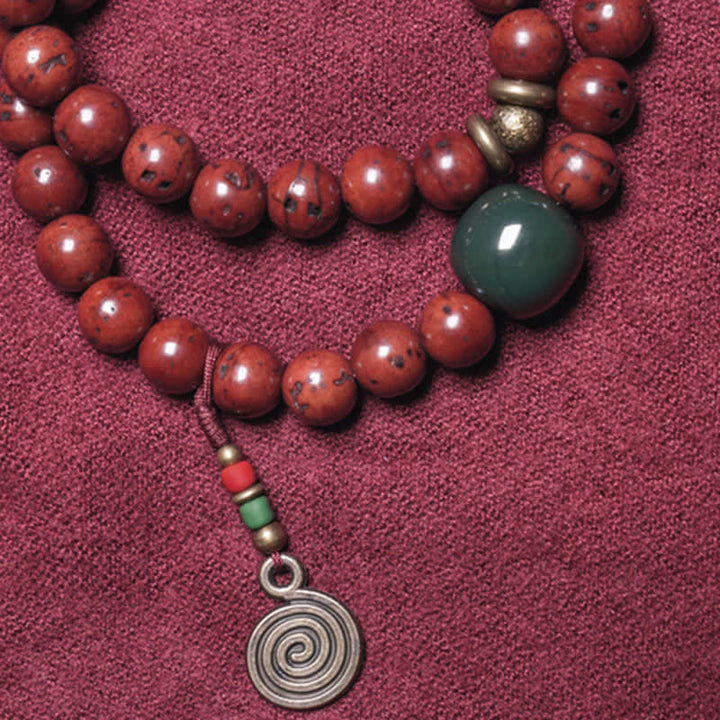 BWOOOH Bodhi Seed Cyan Jade Copper Peace Luck Bracelet