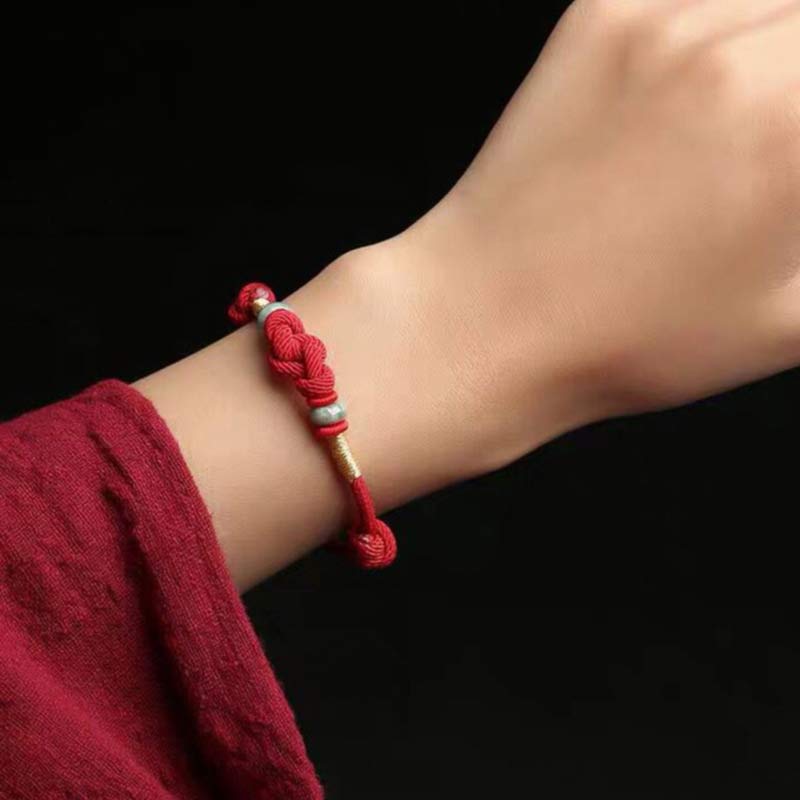 BWOOOH Red String Jade Luck Fortune Knot Braided String Bracelet