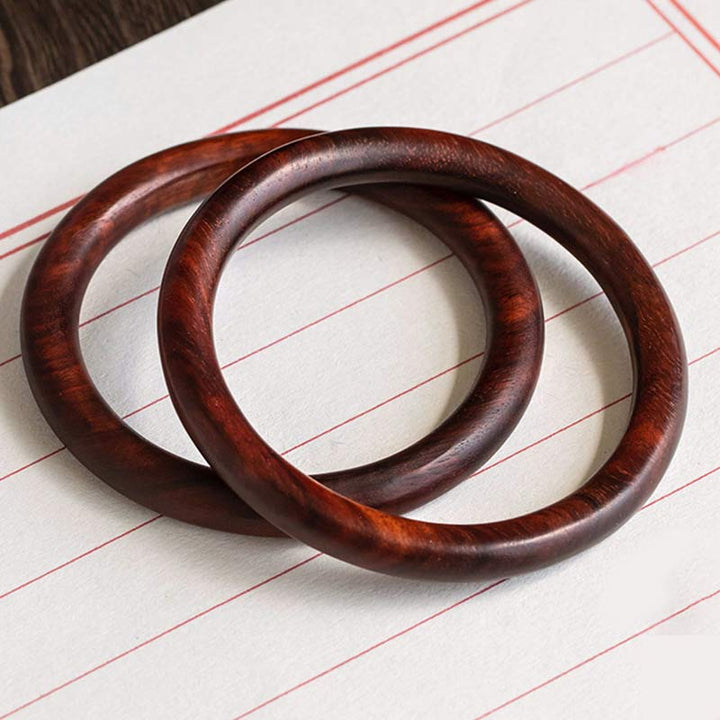 BWOOOH Tibetan Small Leaf Red Sandalwood Ebony Green Sandalwood Protection Bracelet Bangle
