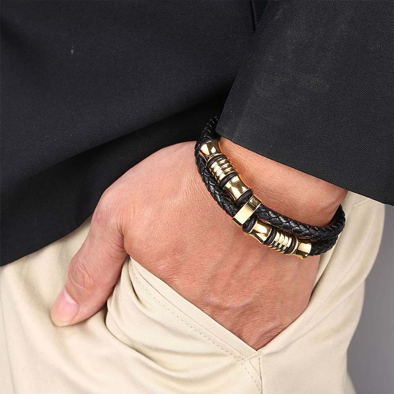 BWOOOH Layered Leather Weave Fortune Bracelet