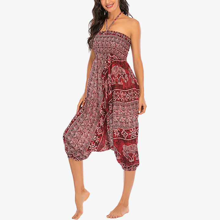 BWOOOH printed harem pants - Two Style Wear Elephant Pattern Loose Sm