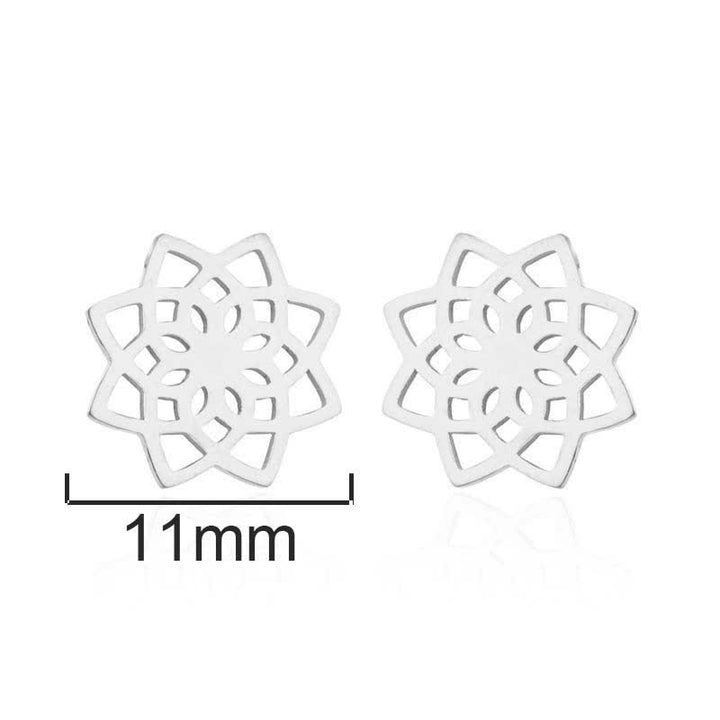 BWOOOH Tibetan Lotus Pattern New Beginning Stud Earrings