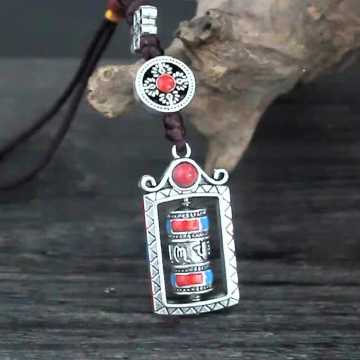 BWOOOH Six True Words Prayer Wheel Rotation Knot Blessing Keychain Decoration | spiritual healing bracelet