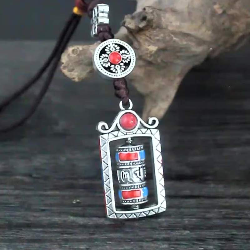 BWOOOH Six True Words Prayer Wheel Rotation Knot Blessing Keychain Decoration | spiritual healing bracelet