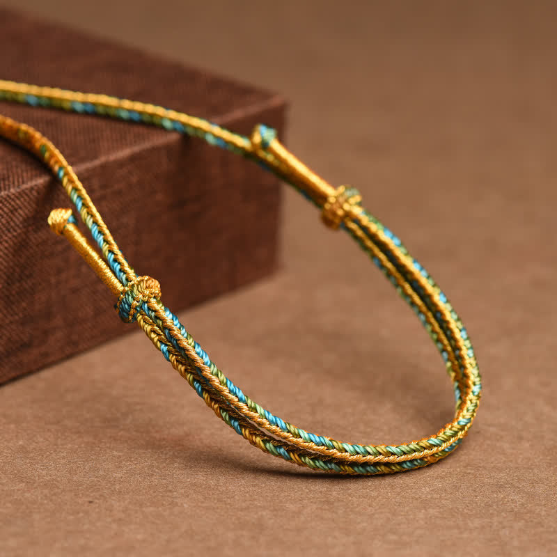 BWOOOH Colorful String Copper Wealth Necklace Pendant