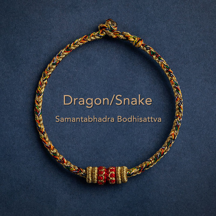 BWOOOH Tibet Handmade Chinese Zodiac Natal Buddha Luck Strength Braided String Bracelet