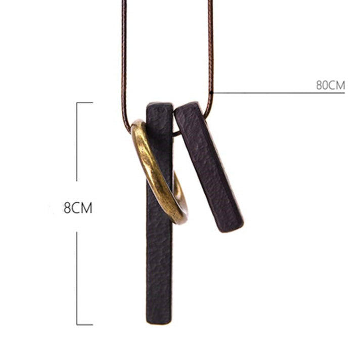 BWOOOH Zen Circle Ebony Wood Enlightenment Necklace Pendant