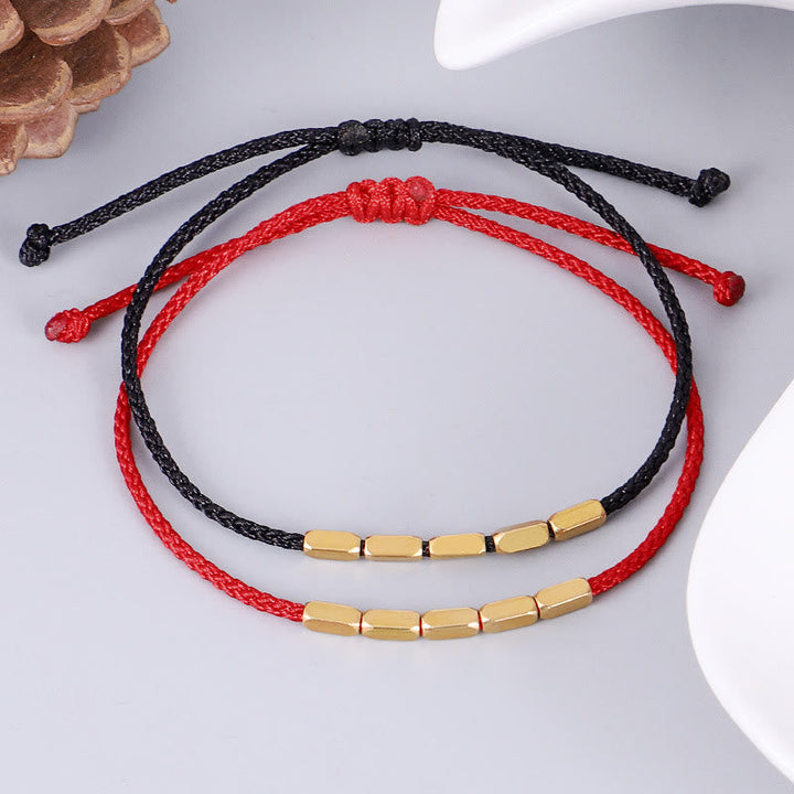 BWOOOH Handcrafted Copper Bead Protection Braided String Bracelet