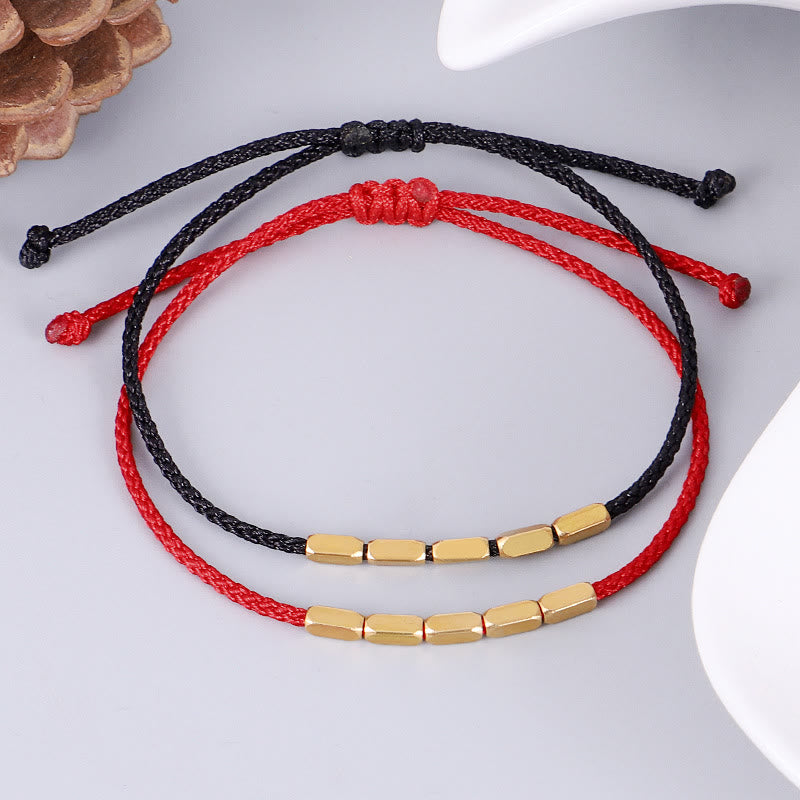 BWOOOH Handcrafted Copper Bead Protection Braided String Bracelet