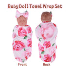 17"-20" Dollreborns®Adorable baby Swaddle Blanket And Headband Set
