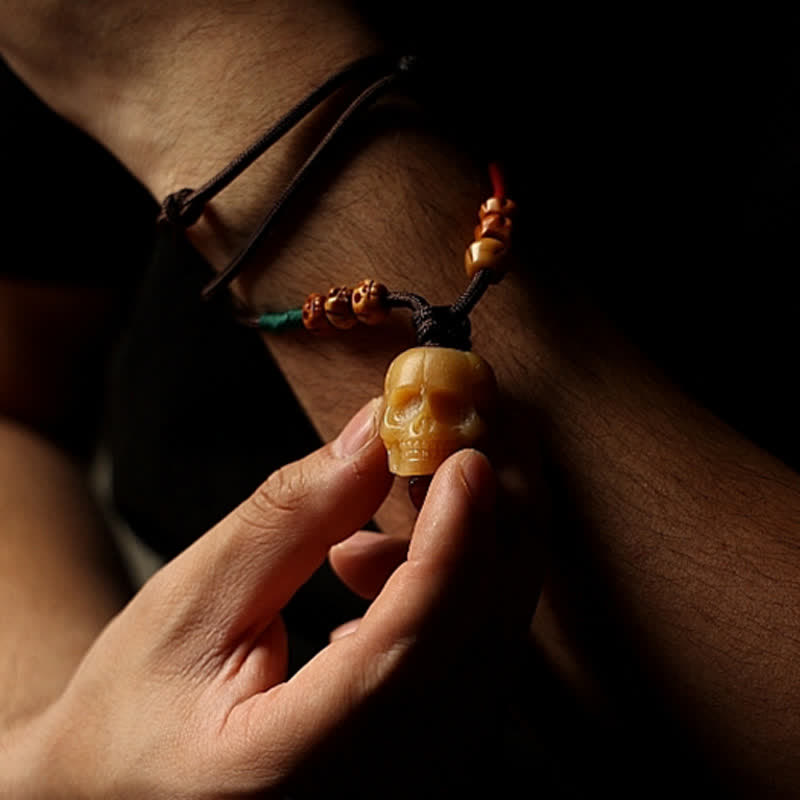 BWOOOH Tibetan Camel Bone Skull Lord of the Corpse Forest Protection Necklace Pendant