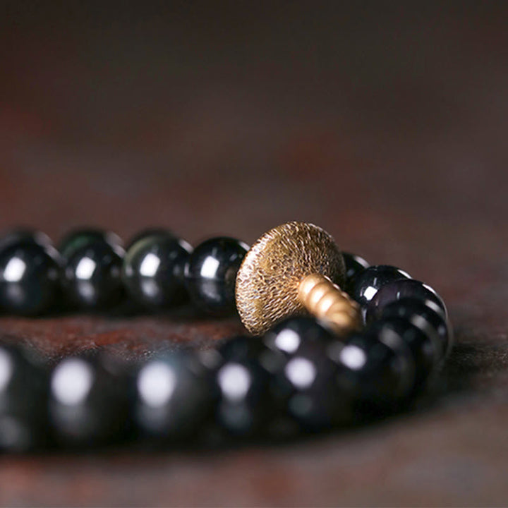 BWOOOH Rainbow Obsidian Copper Love Double Wrap Bracelet