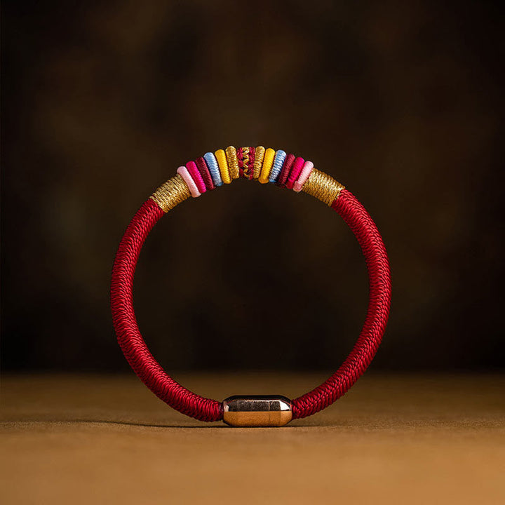 BWOOOH Tibetan Handmade King Kong Knot Protection Magnetic Buckle Braided Bracelet  -  natural stone Tibetan bracelet for sp...