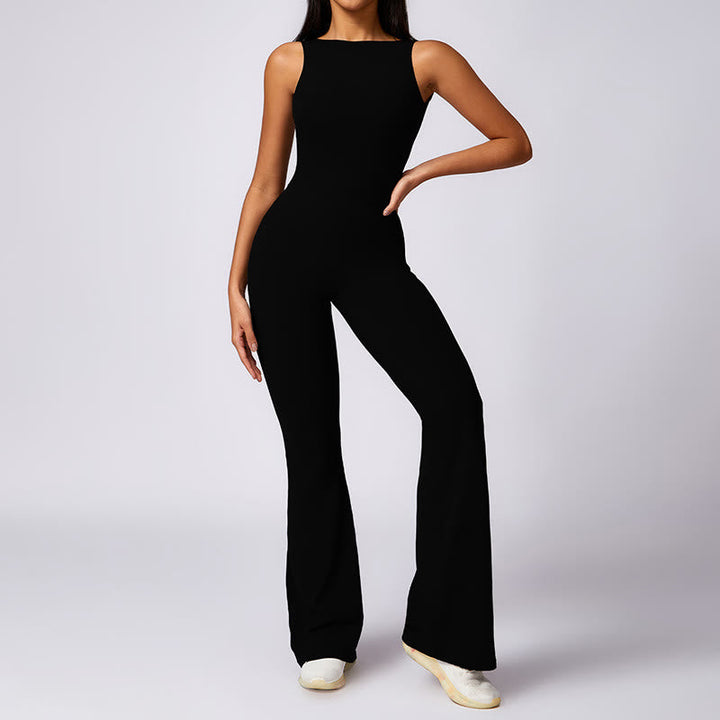 BWOOOH printed yoga pants - Women Casual Sleeveless Jumpsuit Flare P