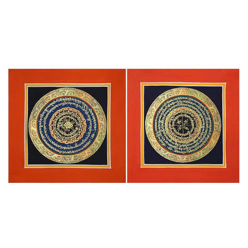 BWOOOH Tibetan Handmade Thangka Painting Spiritual Blessing Blind Box Random Color Pattern | natural stone Tibetan bracelet