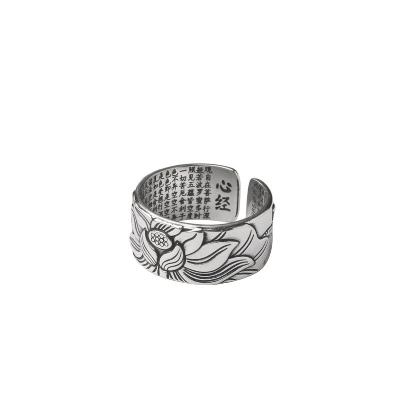 BWOOOH Tibetan Lotus White Copper Enlightenment Ring