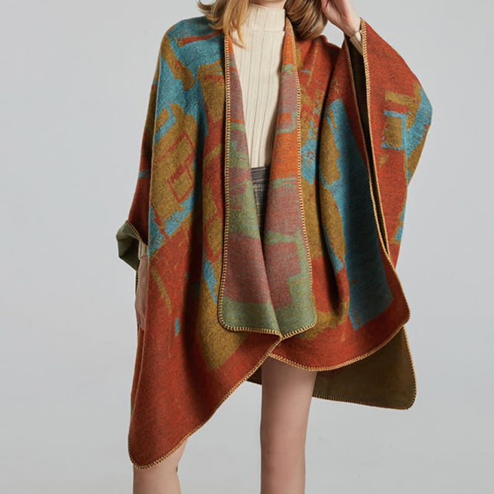BWOOOH Tibetan Orange Shawl Warm Cloak Scarf