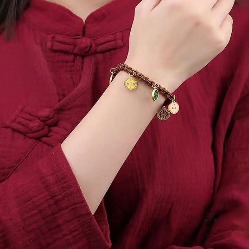 BWOOOH Tibetan Five God Of Wealth Thangka Luck Braid String Bracelet