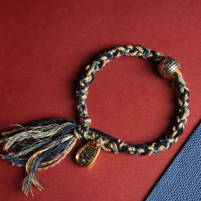 BWOOOH Zakiram Goddess of Wealth Om Mani Padme Hum Peace Handmade Bracelet