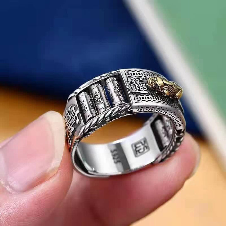 BWOOOH Lucky FengShui PiXiu Wealth Prayer Wheels Couple Ring