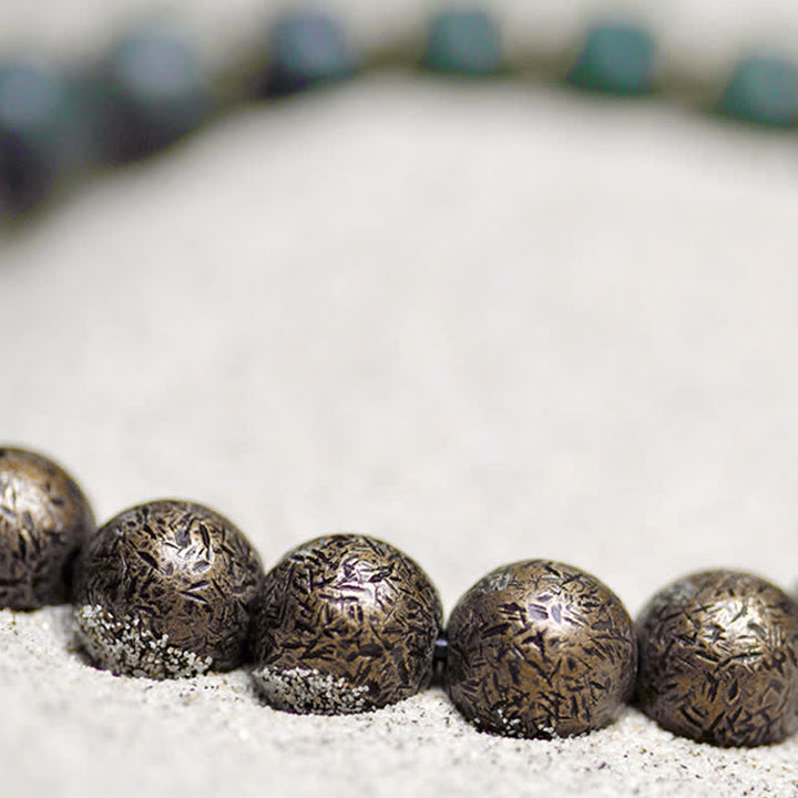 BWOOOH Tibetan Cyan Bodhi Seed Copper Success Bracelet | natural stone spiritual bracelet for healing and mindful living