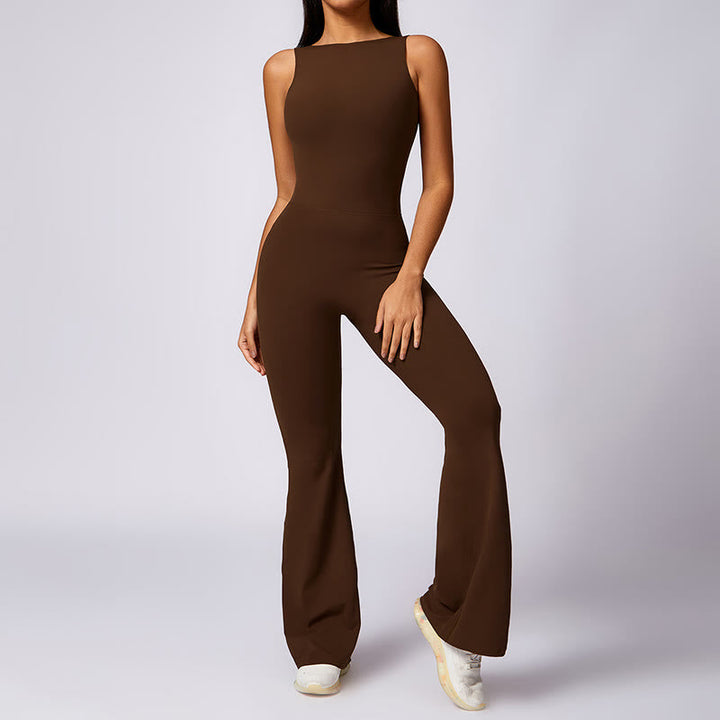 BWOOOH printed yoga pants - Women Casual Sleeveless Jumpsuit Flare P