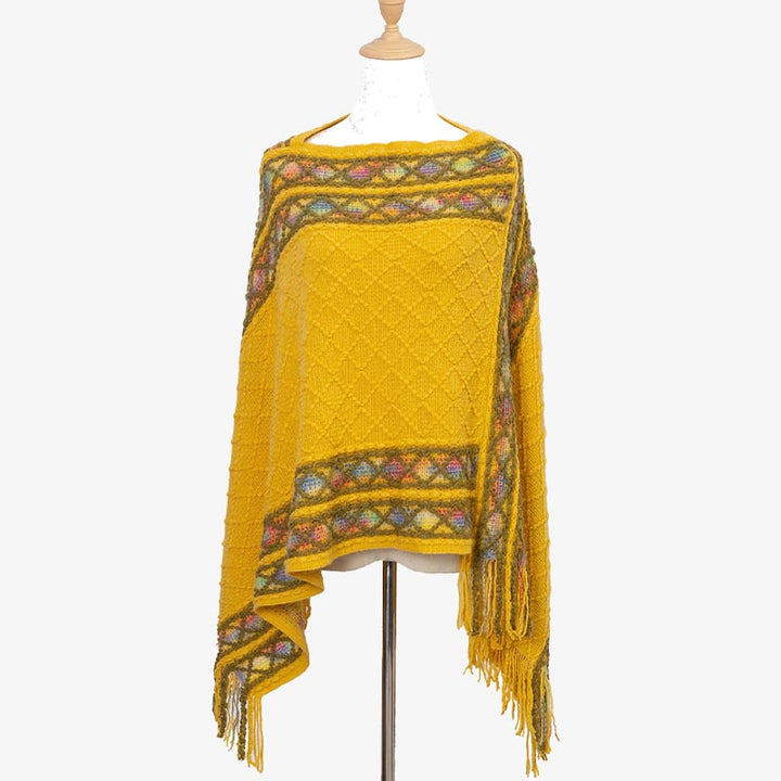 BWOOOH Tibetan Colorful Striped Rhombus Pattern Shawl Tas