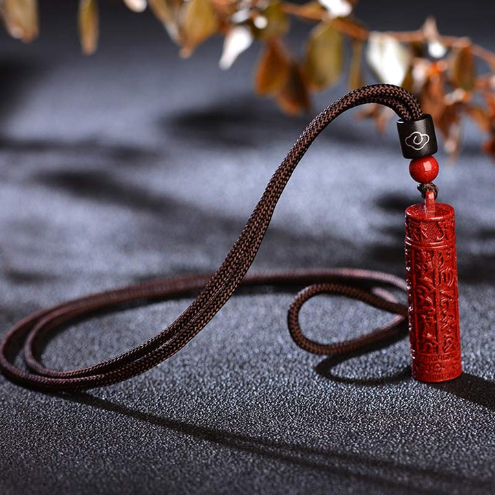 BWOOOH Tibetan Cinnabar Mantra Concentration String Necklace