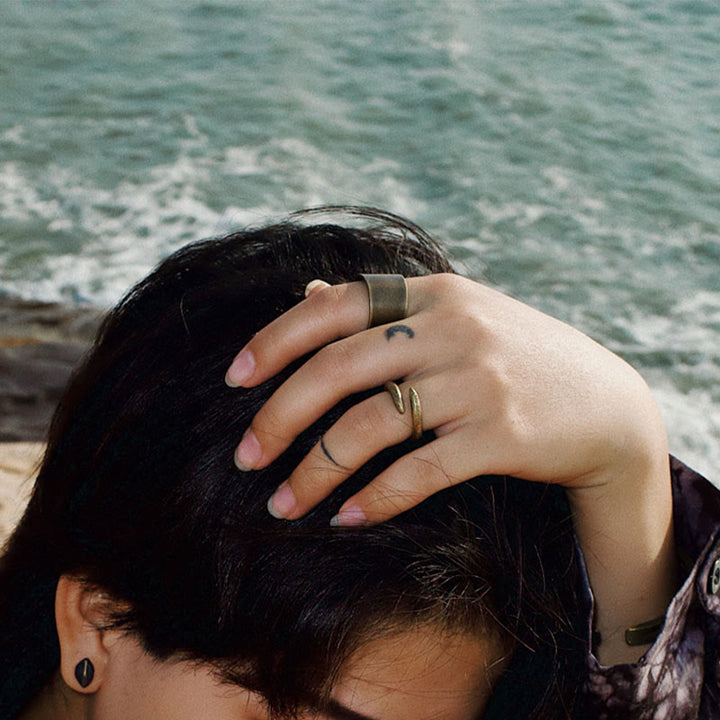 BWOOOH Simple Design Copper Luck Adjustable Ring