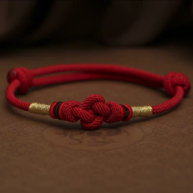 BWOOOH Red String Jade Luck Fortune Knot Braided Couple Bracelet