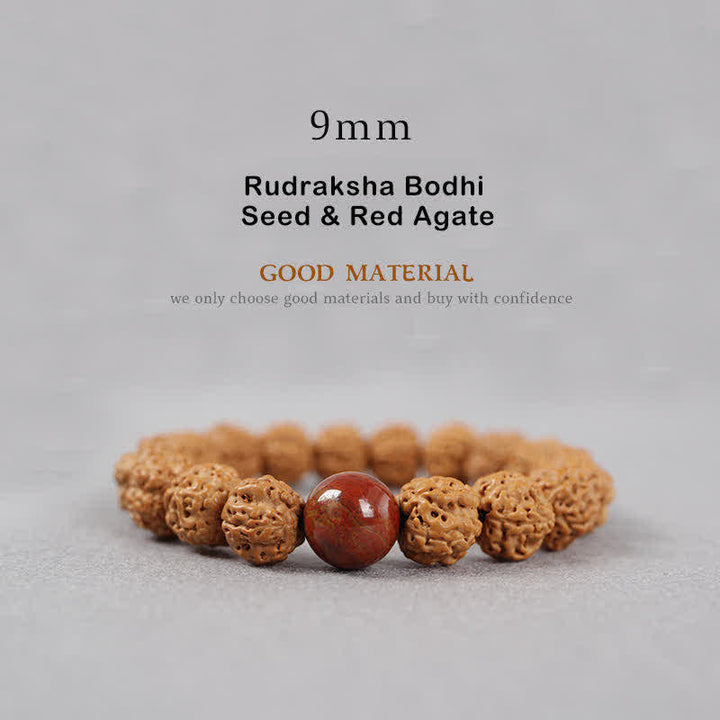 BWOOOH Tibet Rudraksha Bodhi Seed Dzi Bead Amber Turquoise Wealth Bracelet