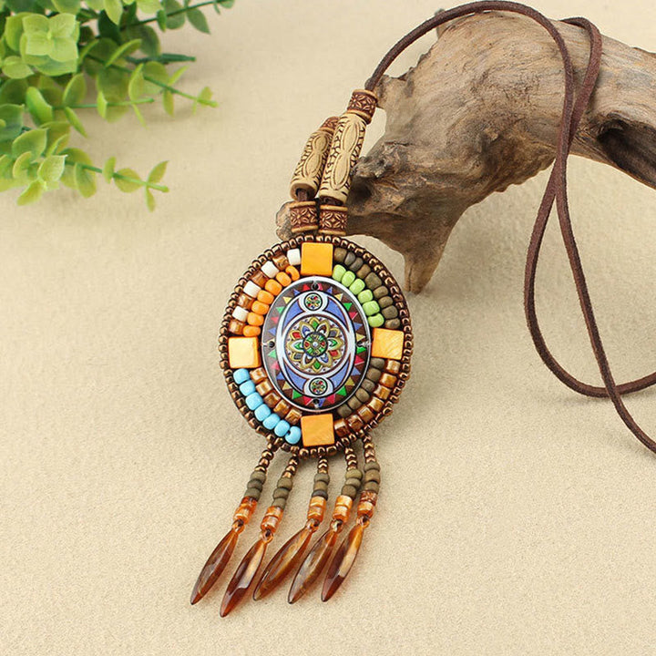 BWOOOH Mandala Pattern Beads Creativity Necklace Pendant