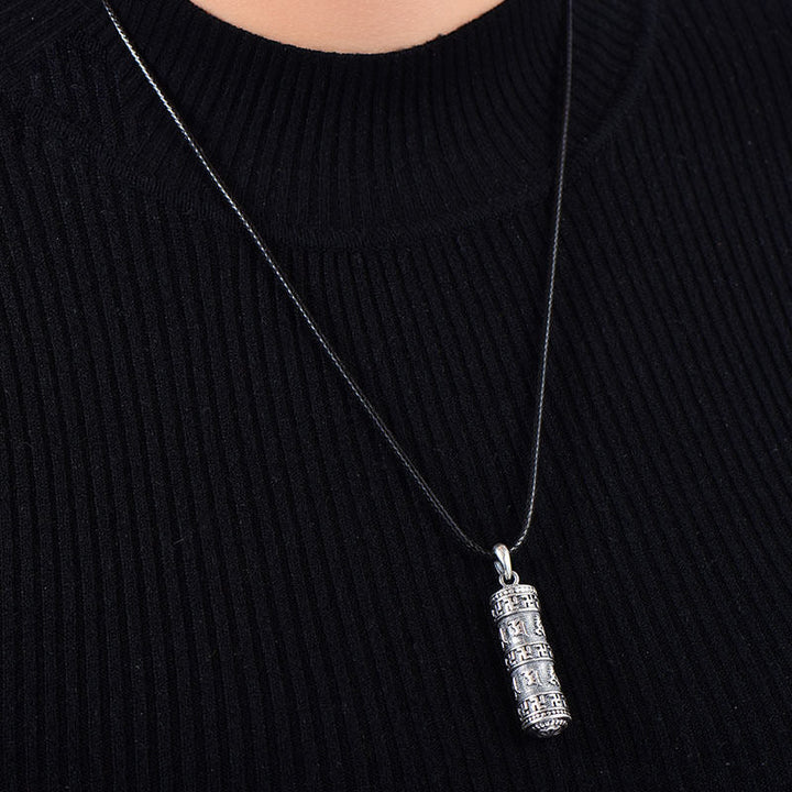 BWOOOH Tibetan Om Mani Padme Hum Buddha Swastika Luck Necklace Pendant