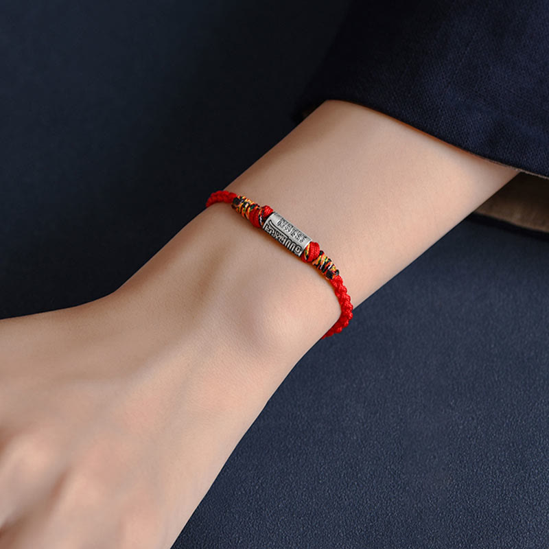 BWOOOH Handcrafted 925 Sterling Silver Everything Goes Well Design Protection Strength Bracelet Anklet