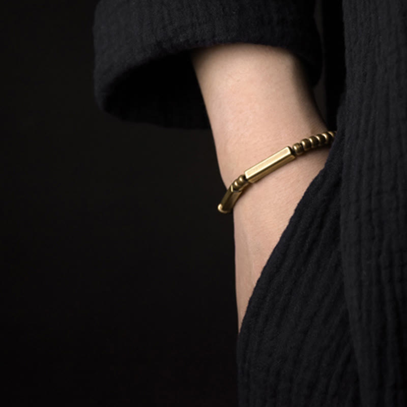 BWOOOH Tibetan Simple Design Copper Wealth Luck Bracelet