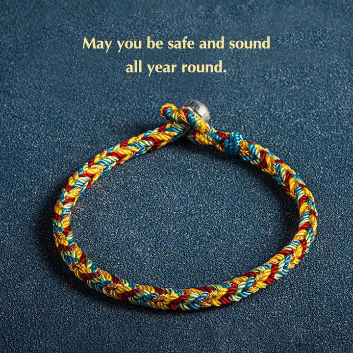 BWOOOH Safe and Sound Lucky Multicolored Bracelet silver red string protection Tibetan bracelet spiritual jewelry