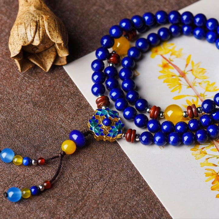 BWOOOH Lapis Lazuli Yellow Agate Positive Bracelet