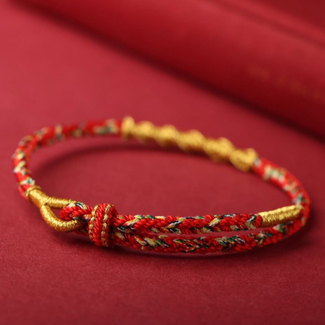 BWOOOH Handmade Chinese Zodiac Natal Buddha Protection Strength Braided String Bracelet