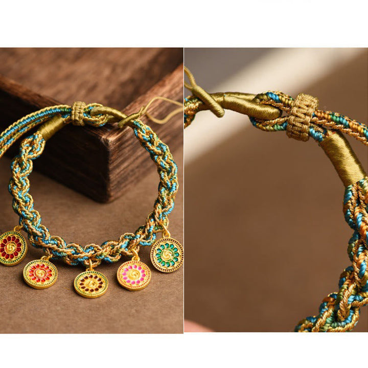 BWOOOH Tibetan Five God Of Wealth Luck Handcrafted Braid String Bracelet
