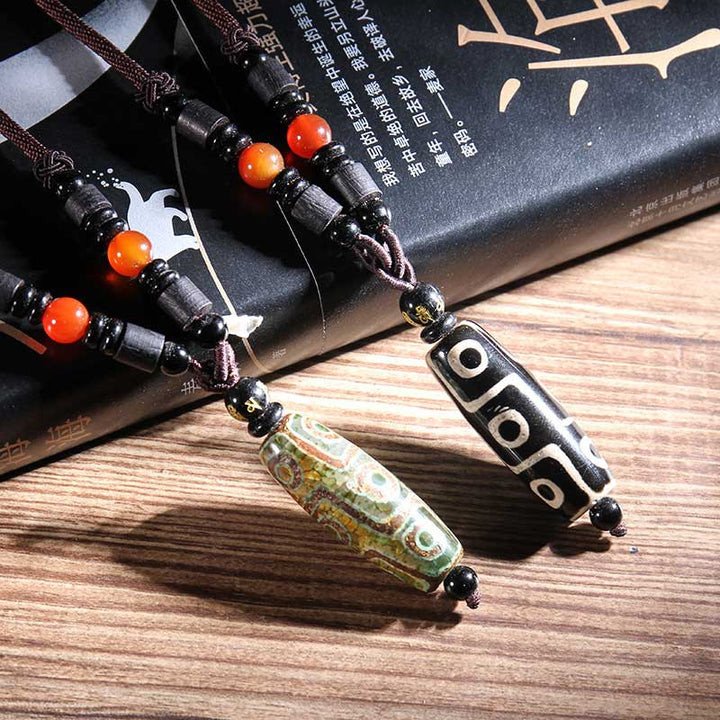 Buddha Stones Tibetan Nine-Eye Dzi Bead Wealth Necklaces &amp; Pendants (Extra 35% Off | USE CODE: FS35)