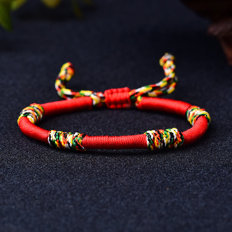 BWOOOH Tibetan Handmade Colorful King Kong Knot Lucky Protection Braid String Bracelet