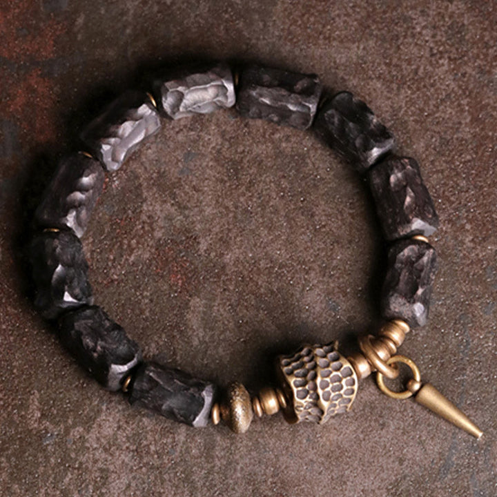BWOOOH Ebony Wood Copper Balance Protection Couple Bracelet | natural stone spiritual bracelet for healing and mindful living