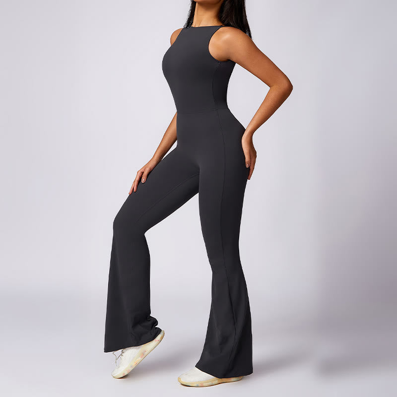 BWOOOH printed yoga pants - Women Casual Sleeveless Jumpsuit Flare P