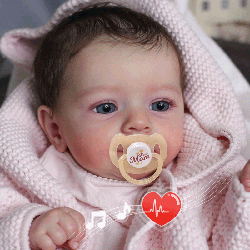 [Heartbeat Coos🔊 & Breath] 18" Real Lifelike Cute Awake Reborn Newborn Doll Named Alica with Brown Hair