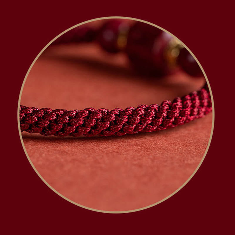 BWOOOH Tibet Cinnabar Om Mani Padme Hum Engraved Blessing Braided Bracelet