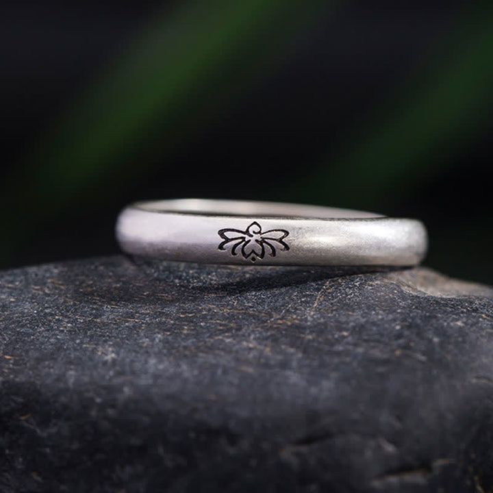 BWOOOH 925 Sterling Silver Lotus Flower Enlightenment Ring