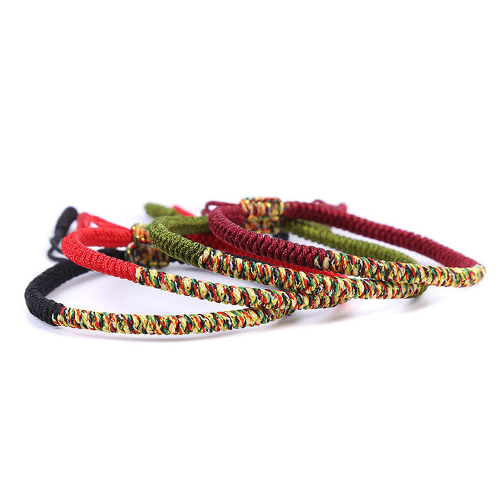 BWOOOH Tibetan Handmade Multicolor King Kong Knot Luck Strength Braided Bracelet  -  natural stone Tibetan bracelet for spir...