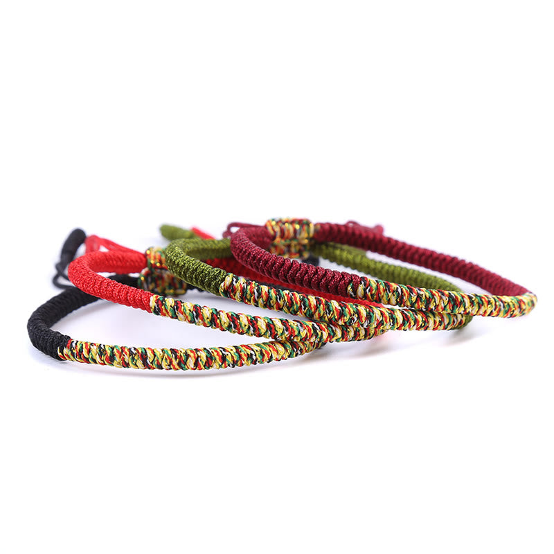 BWOOOH Tibetan Handmade Multicolor King Kong Knot Luck Strength Braided Bracelet  -  natural stone Tibetan bracelet for spir...